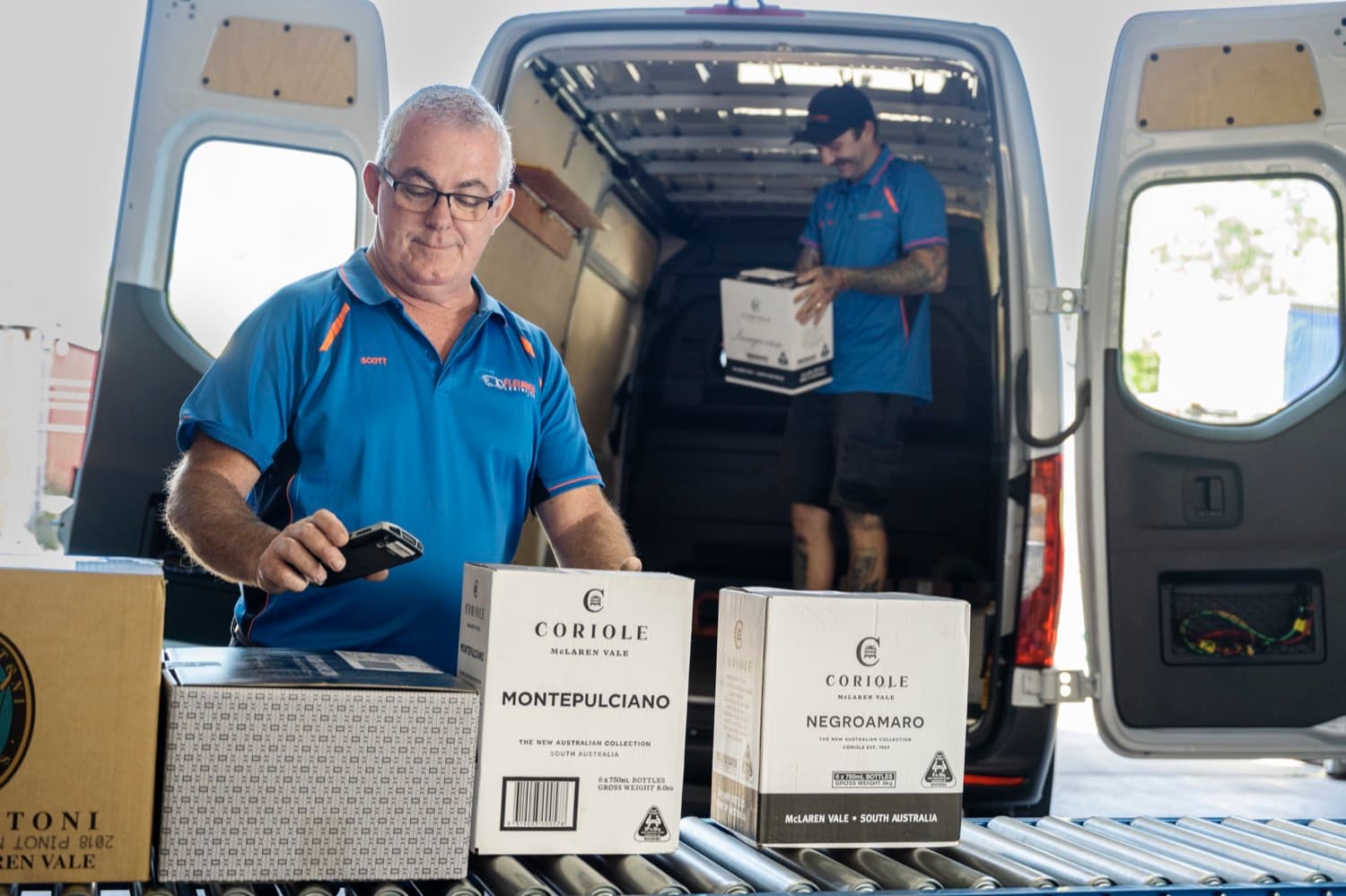 Fleurieu Logistics loading wine for delivery